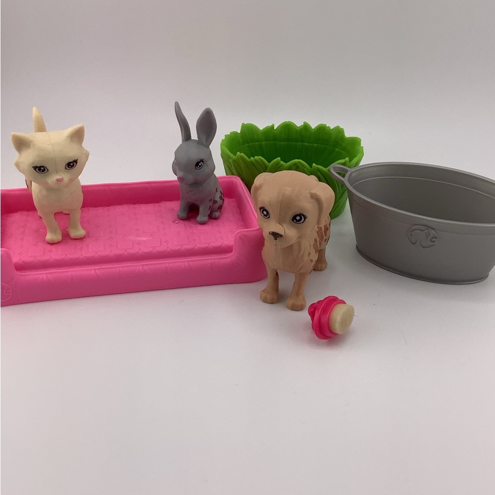 Barbie Cat, Dog, and Bunny Pets with Accessories